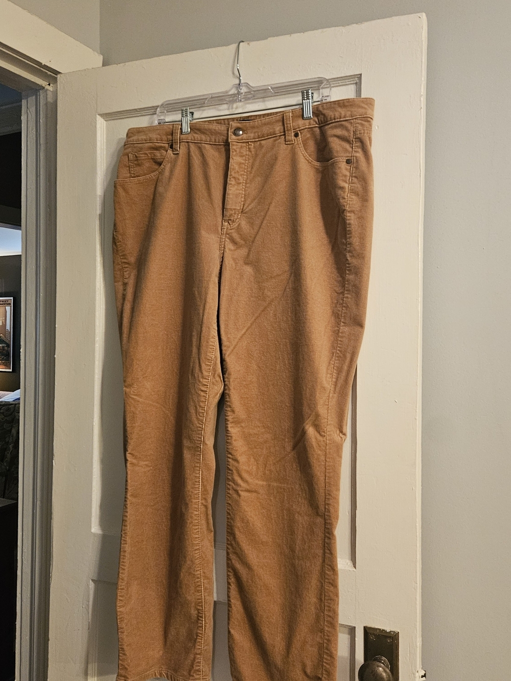 Talbots Women's Corduroy Straight Leg Pants in Tan, Size 16W